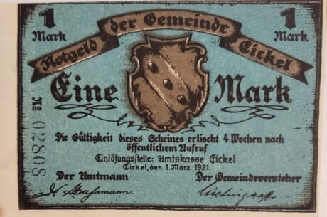 Аверс банкноты 1 marka (Niemcy) 1921
