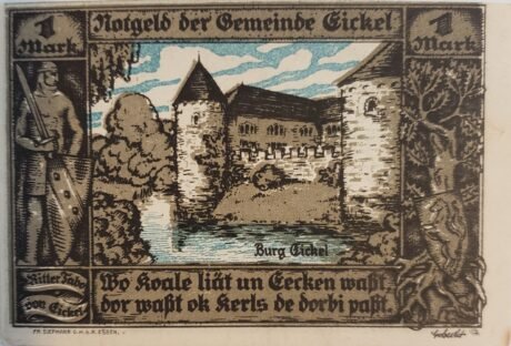 Реверс банкноты 1 marka (Niemcy) 1921