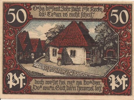 Реверс банкноты 50 fenigów Spar- und Darlehnskasse (Niemcy) 1921