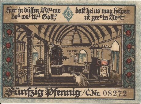 Реверс банкноты 50 fenigów Spar- und Darlehnskasse (Niemcy) 1921