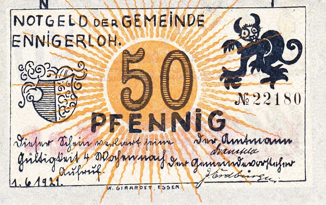 Аверс банкноты 50 пфеннигов (Германия) 1921 года