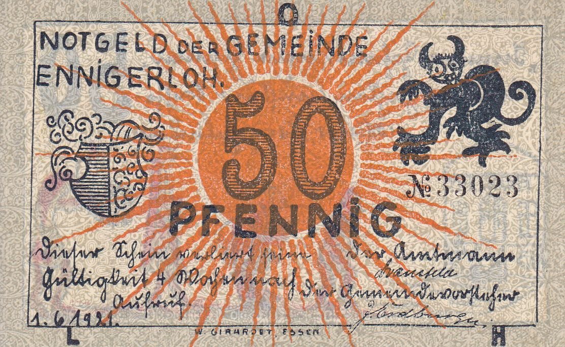 Аверс банкноты 50 пфеннигов (Германия) 1921 года