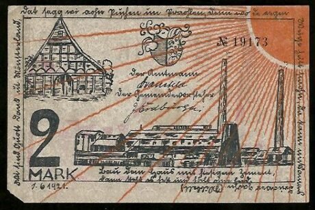 Аверс банкноты 2 marki (Niemcy) 1921