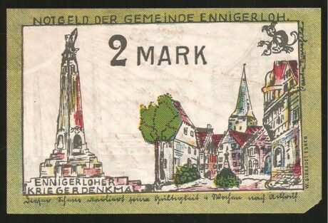 Реверс банкноты 2 marki (Niemcy) 1921