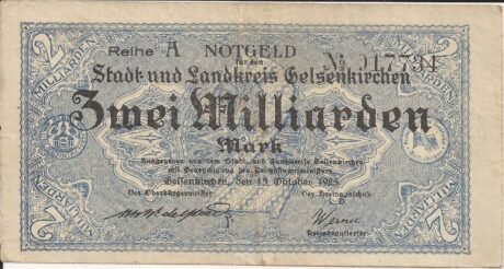 Аверс банкноты 2 000 000 000 marek (Niemcy) 1923