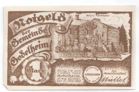 Аверс банкноты 1 marka (Niemcy) 1921