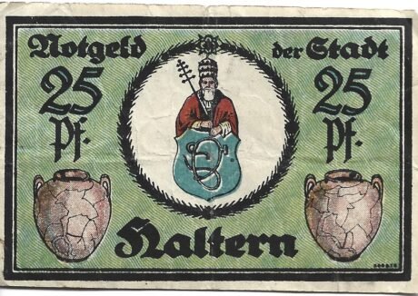 Аверс банкноты 25 fenigów (Niemcy) 1921