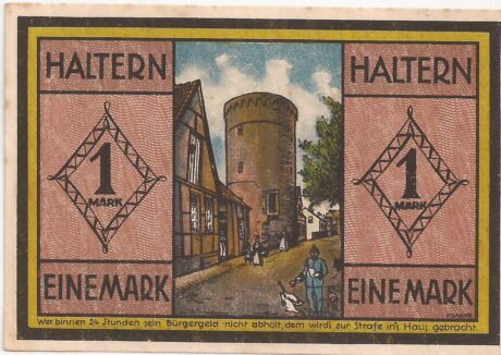 Аверс банкноты 1 marka (Niemcy) 1921