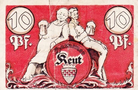 Реверс банкноты 10 fenigów (Niemcy) 1921