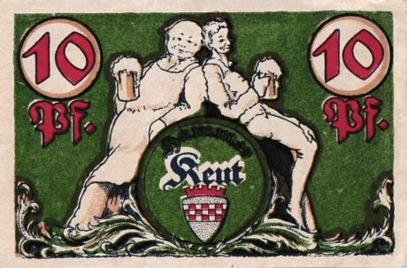 Реверс банкноты 10 fenigów (Niemcy) 1921