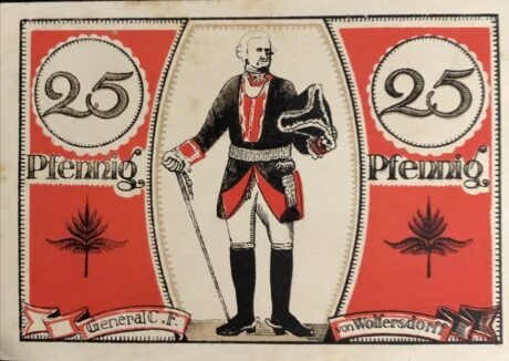 Реверс банкноты 25 fenigów (Niemcy) 1921