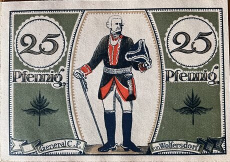 Реверс банкноты 25 fenigów (Niemcy) 1921