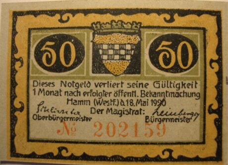 Аверс банкноты 50 fenigów (Niemcy) 1920