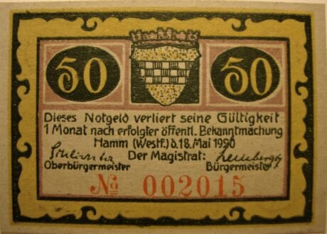 Аверс банкноты 50 fenigów (Niemcy) 1920