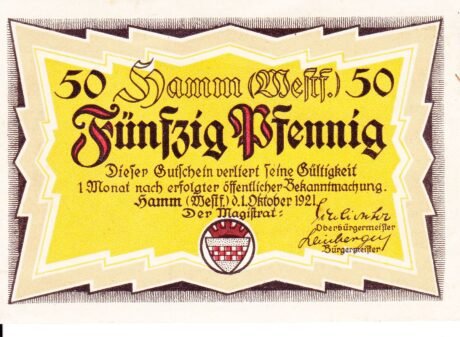 Аверс банкноты 50 fenigów (Niemcy) 1921