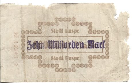 Реверс банкноты 10000000000 marek (Niemcy) 1923