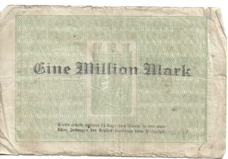 Реверс банкноты 1000000 marek (Niemcy) 1923