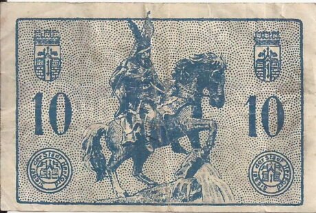 Реверс банкноты 10 fenigów (Niemcy) 1920