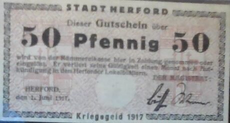 Аверс банкноты 50 пфеннигов (Германия) 1917 года