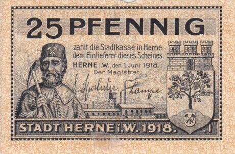 Аверс банкноты 25 fenigów (Niemcy) 1918