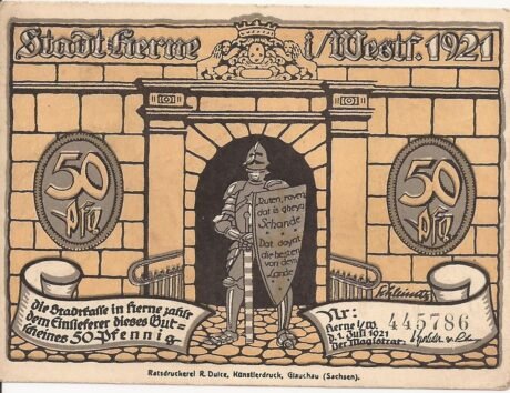 Аверс банкноты 50 пфеннигов (Германия) 1921 года