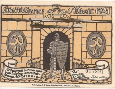 Аверс банкноты 50 пфеннигов (Германия) 1921 года