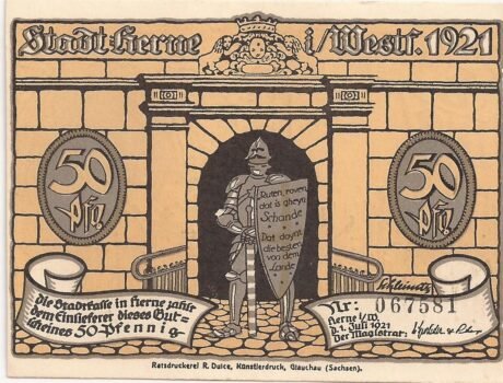 Аверс банкноты 50 пфеннигов (Германия) 1921 года