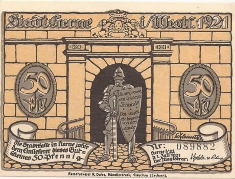 Аверс банкноты 50 пфеннигов (Германия) 1921 года