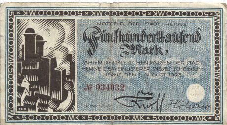 Аверс банкноты 500000 marek (Niemcy) 1923