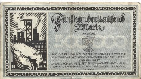 Реверс банкноты 500000 marek (Niemcy) 1923