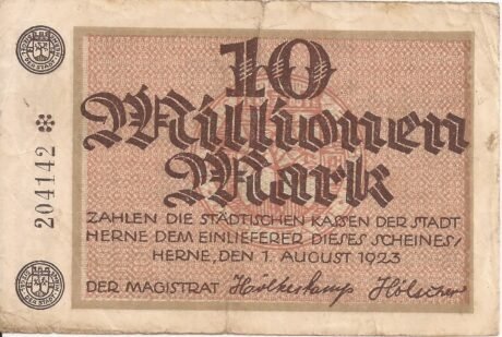 Аверс банкноты 10000000 marek (Niemcy) 1923