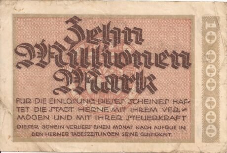 Реверс банкноты 10000000 marek (Niemcy) 1923