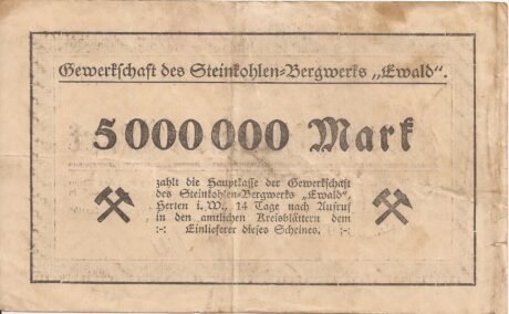 Реверс банкноты 5000000 marek (Niemcy) 1923