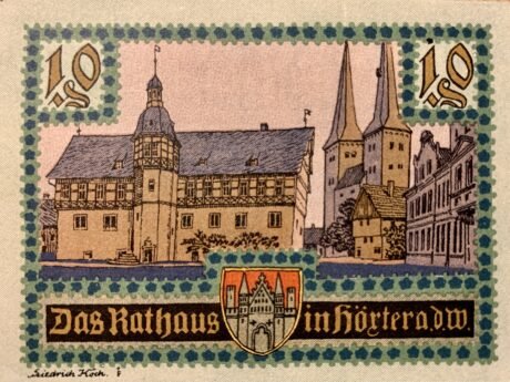 Реверс банкноты 10 fenigów (Niemcy) 1921