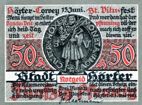 Аверс банкноты 50 fenigów (Niemcy) 1921