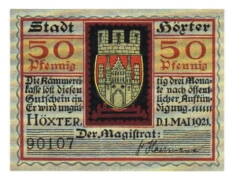 Аверс банкноты 50 fenigów (Niemcy) 1921