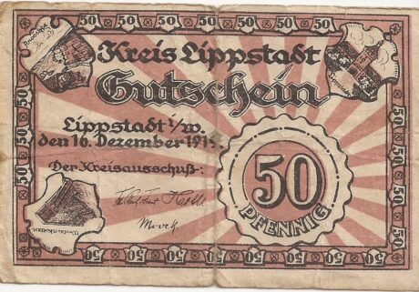 Аверс банкноты 50 fenigów (Niemcy) 1919