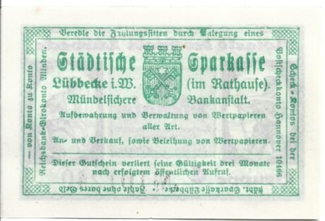 Реверс банкноты 5 fenigów (Niemcy) 1920