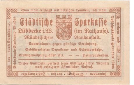 Реверс банкноты 10 fenigów (Niemcy) 1920