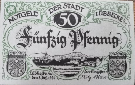 Аверс банкноты 50 fenigów (Niemcy) 1920