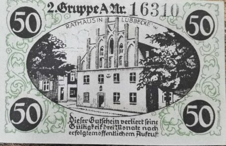 Реверс банкноты 50 fenigów (Niemcy) 1920