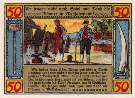 Реверс банкноты 50 fenigów (Niemcy) 1921