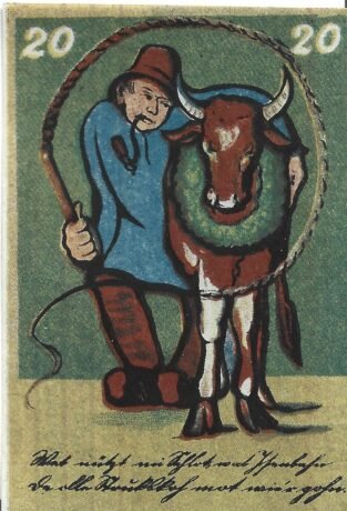 Реверс банкноты 20 fenigów (Niemcy) 1921