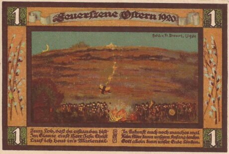 Реверс банкноты 1 marka (Niemcy) 1921