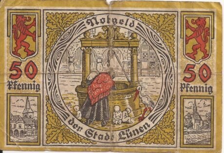 Реверс банкноты 50 fenigów (Niemcy) 1921