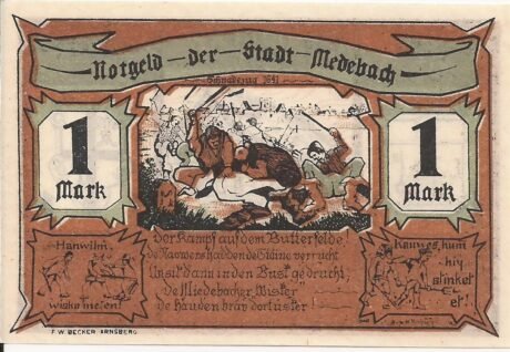 Реверс банкноты 1 marka (Niemcy) 1921