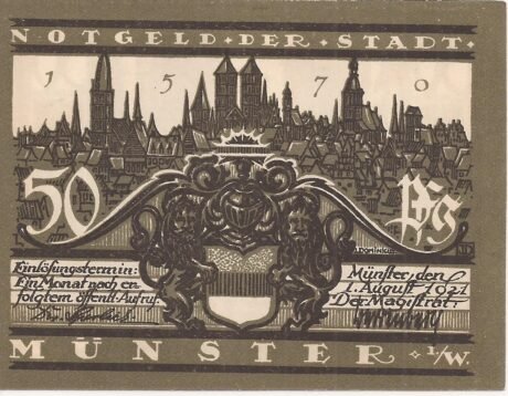 Аверс банкноты 50 fenigów (Niemcy) 1921