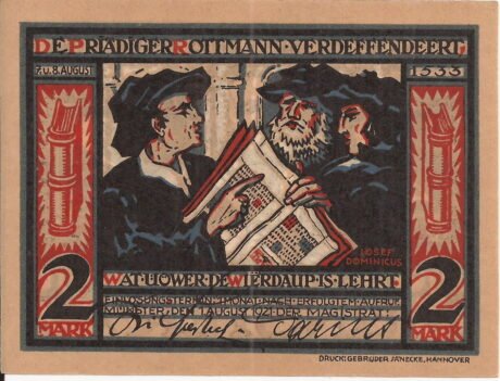 Аверс банкноты 2 марки (Германия) 1921 года