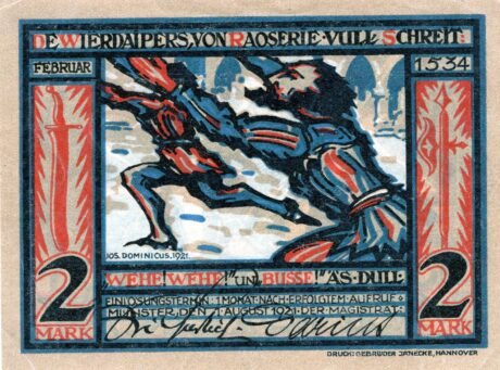 Аверс банкноты 2 marki (Niemcy) 1921