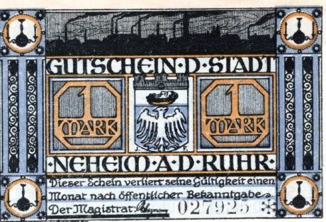 Аверс банкноты 1 marka (Niemcy)